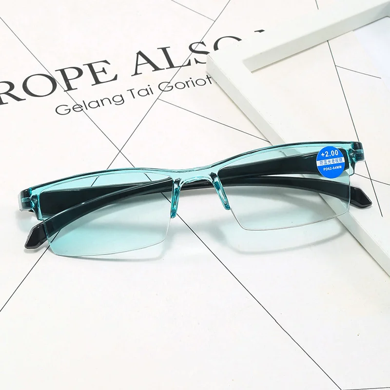 Blue Light Blocking Reading Glasses Unisex Rimless Smart Automatic Zoom Reading Glasses Eyewear Computer Optical Spectacle
