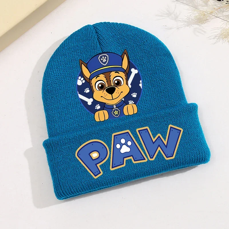 New Paw Patrol Baby Hat Cute Cartoon Printed Knitted Hats Kawaii Boys Girls Warm Beanie Cap Autumn Winter Children Clothing