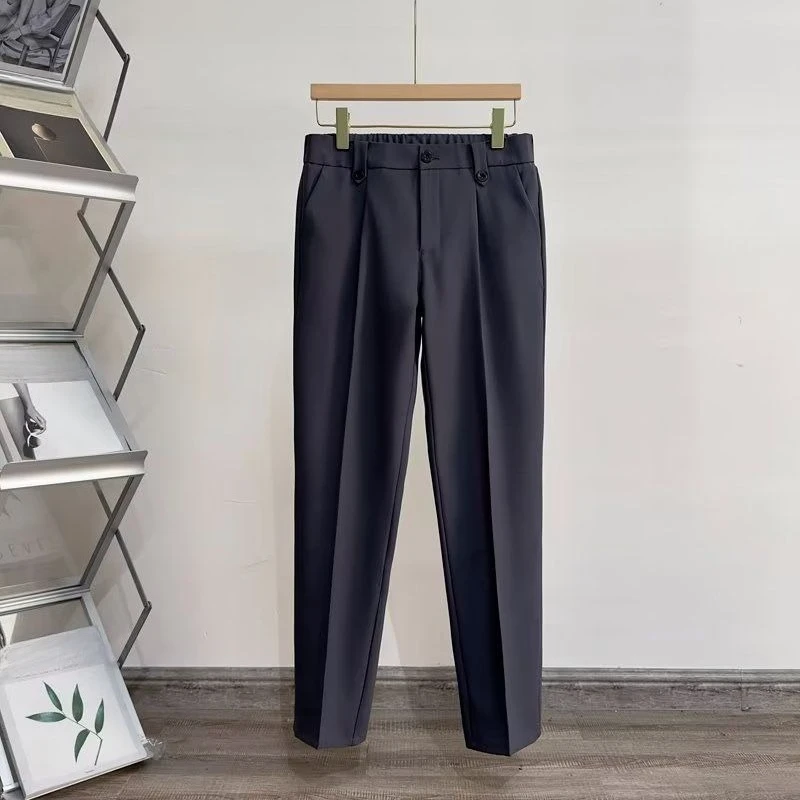 

Slim Fit Men's Casual Pants Korean Style Sale Classic Y2k Clothes Cheap High Quality Vintage New in Cotton Slacks Male Trousers