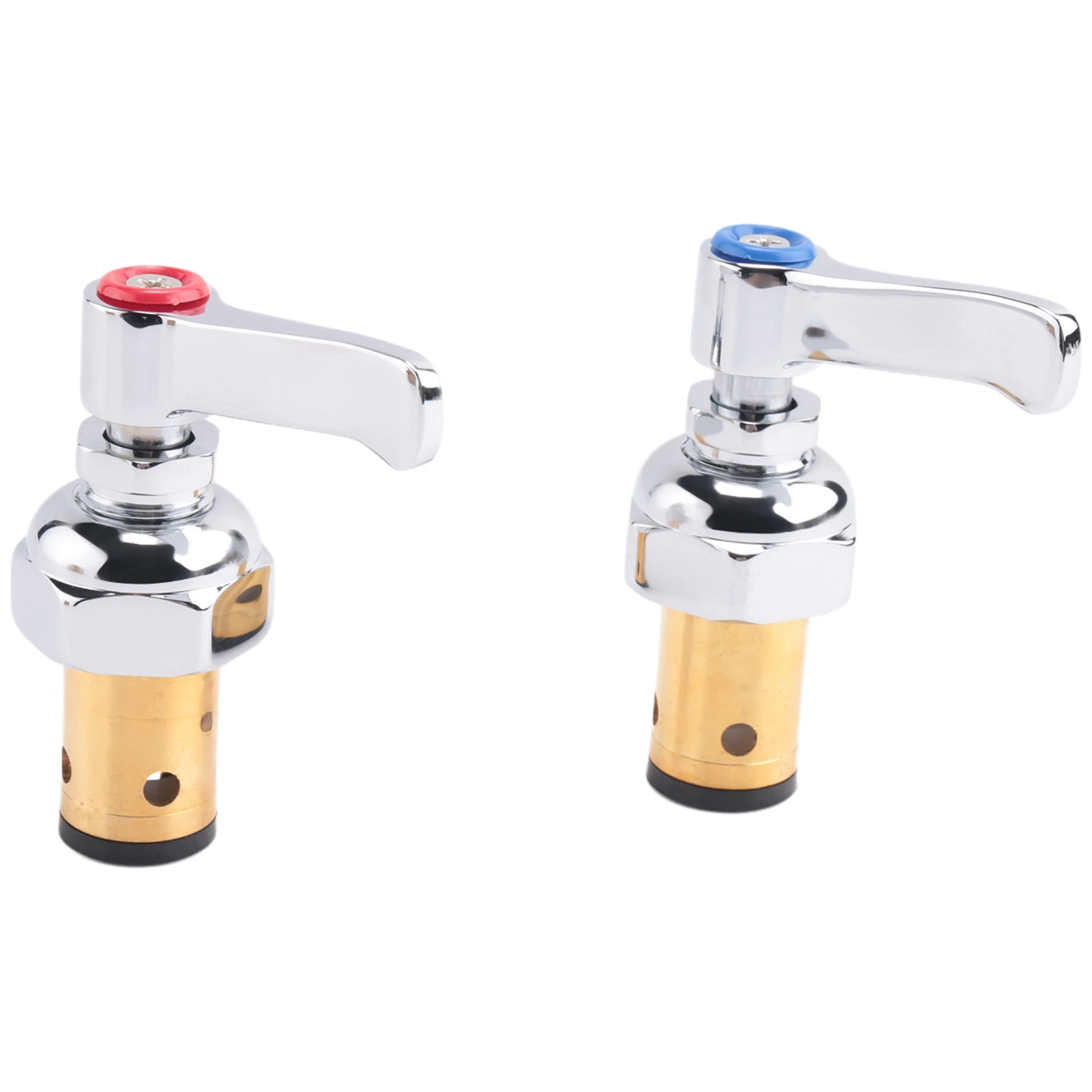 

A96Q-Handle Stem Assembly Fits for Brass Faucets Replace,Blue-Cold and Red-Hot Side Spindle Assembly Valve Replacement Part