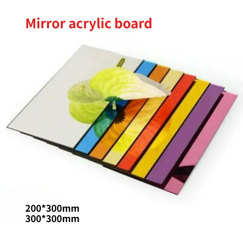 Thick 2mm Colorful Mirror Acrylic Organic Glass Decorative Sheet DIY Photography Reflective Board Customized Display Board