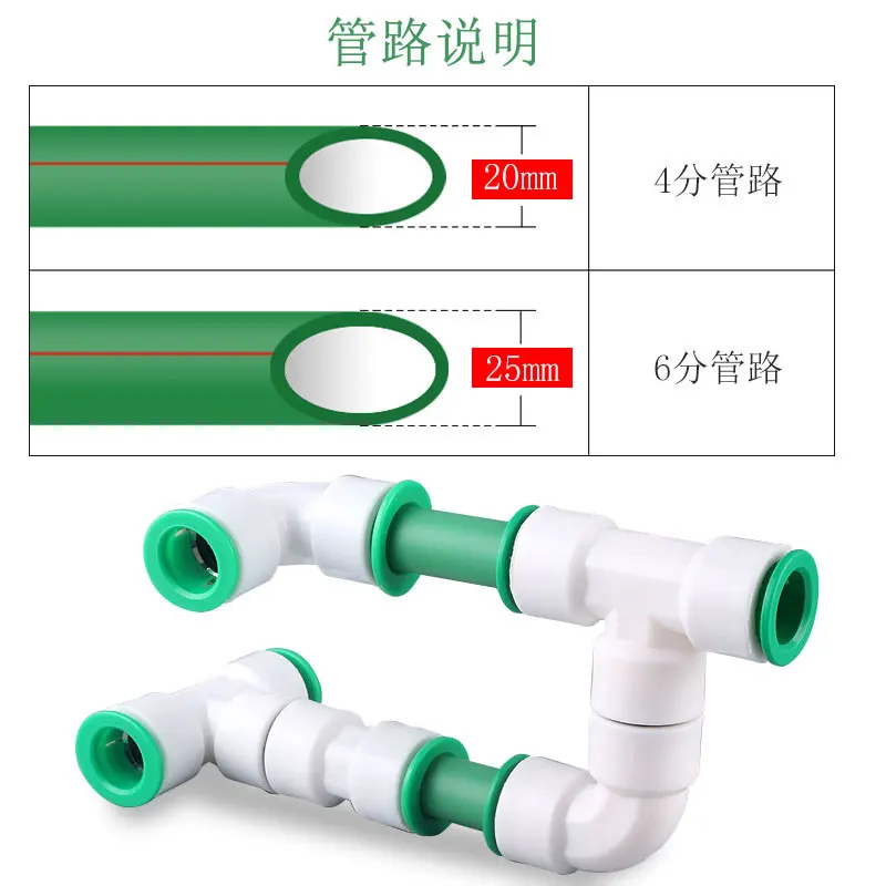 PPR non-hot-melt 20MM plug quick-connect in-line cold and hot water pipe joint pressure test plug fitting DN15 plug