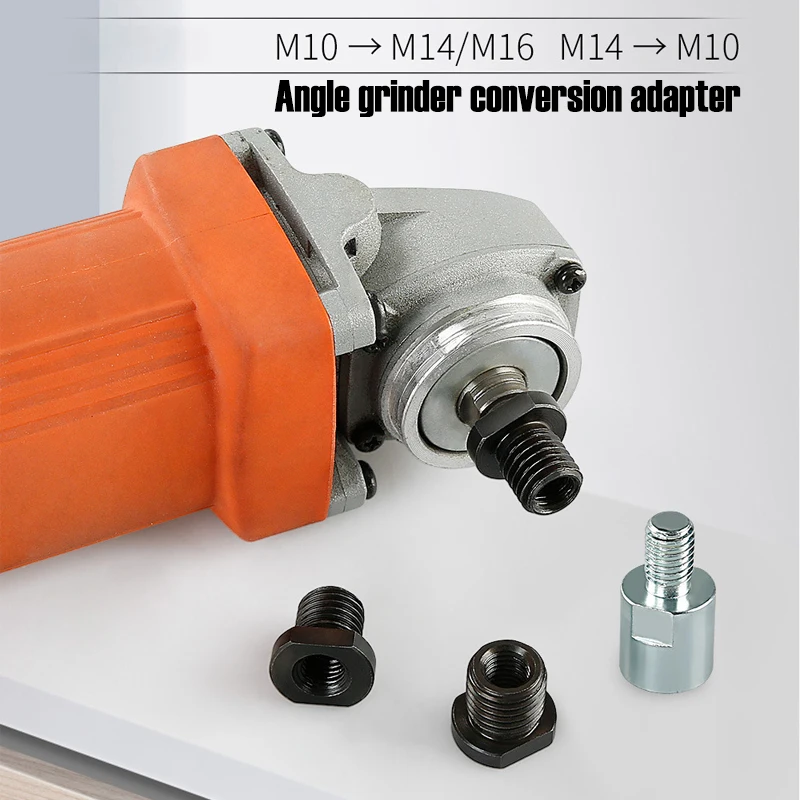 Angle Grinder Thread Conversion Adapter M10 M14 16 Nut Connecting Rod Internal to External Thread Power Tool DIY Accessories 1pc