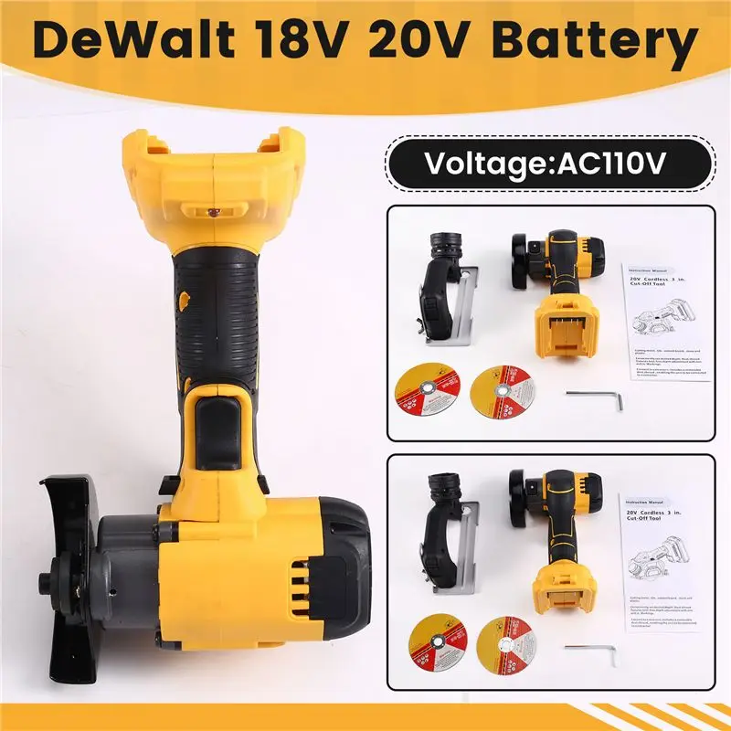 Limited Stock-FF 3Inch 20000RPM Cordless Electric Angle Grinder Fit Cutting Polishing Power Tools For 18V 20V Bat