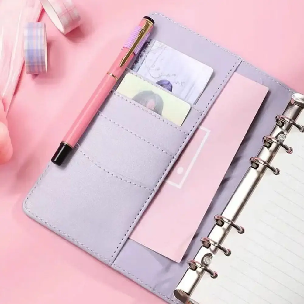 Pu Leather Loose-Leaf Notebook Macarone Color A6 Budget Binder Refillable Magnetic Buckle Planner Organizer Cash Envelopes