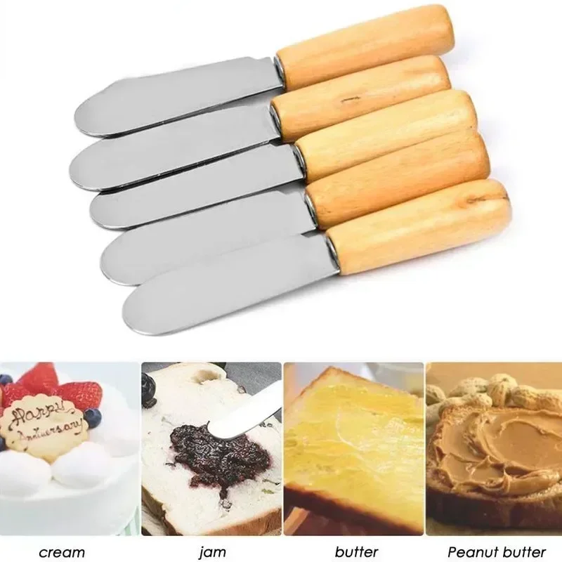 Mini Stainless Steel Scraper Plastic Handle Scraper Breakfast Sandwich Cheese Slicer Butter Knife