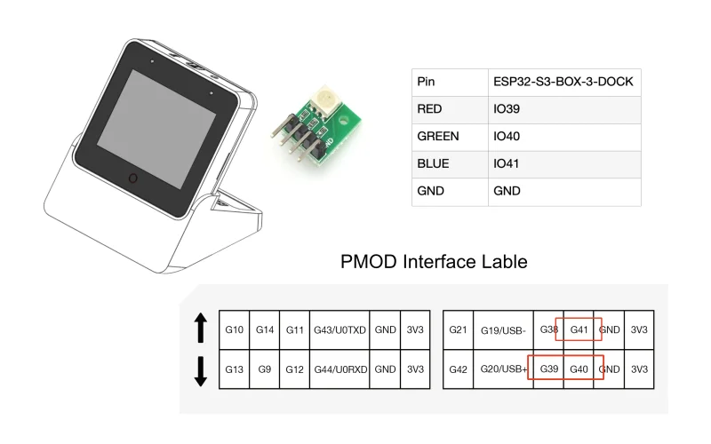 ESP32-S3-BOX-3 AIoT Edge AI IIoT Dev Kit مع ESP32-S3 SoC، حافظة مدمجة، ESP-BOX، ESP-SR، ESP-Rainmaker، ESP-Matter دعم لـ I