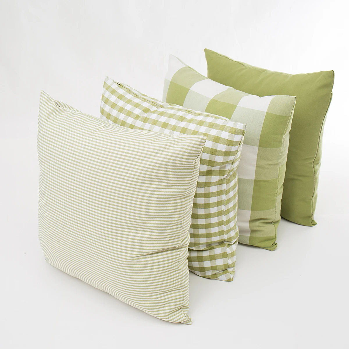 Small Fresh Grass Green Plaid Coreless Ordinary Pillow Cover Cushion Cover Waist Pillow Home Decoration