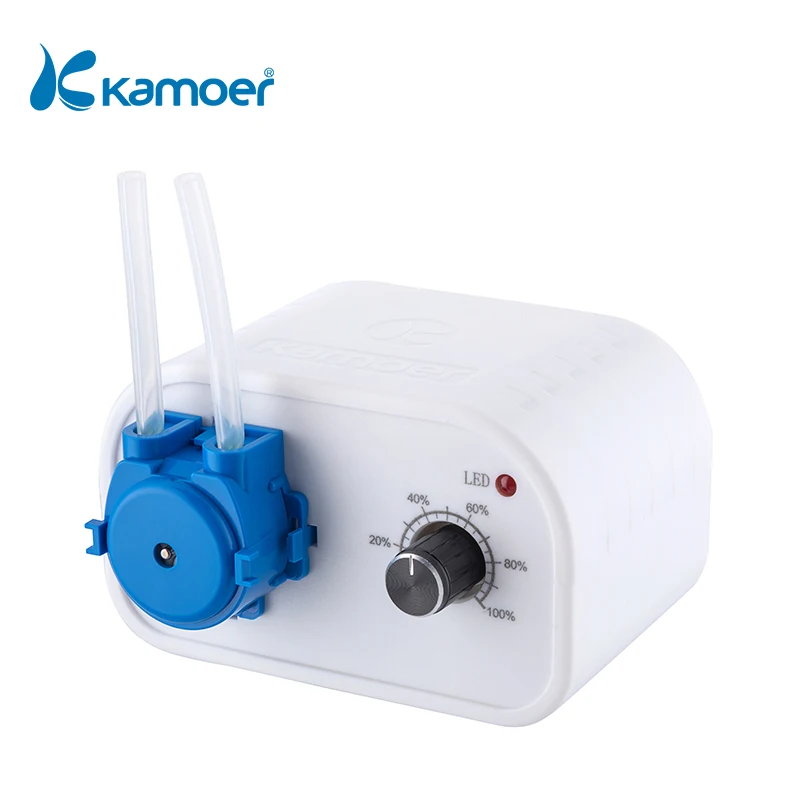 Kamoer-bomba peristáltica NKCP de 12V, bomba dosificadora de laboratorio de flujo ajustable, tubo de silicona
