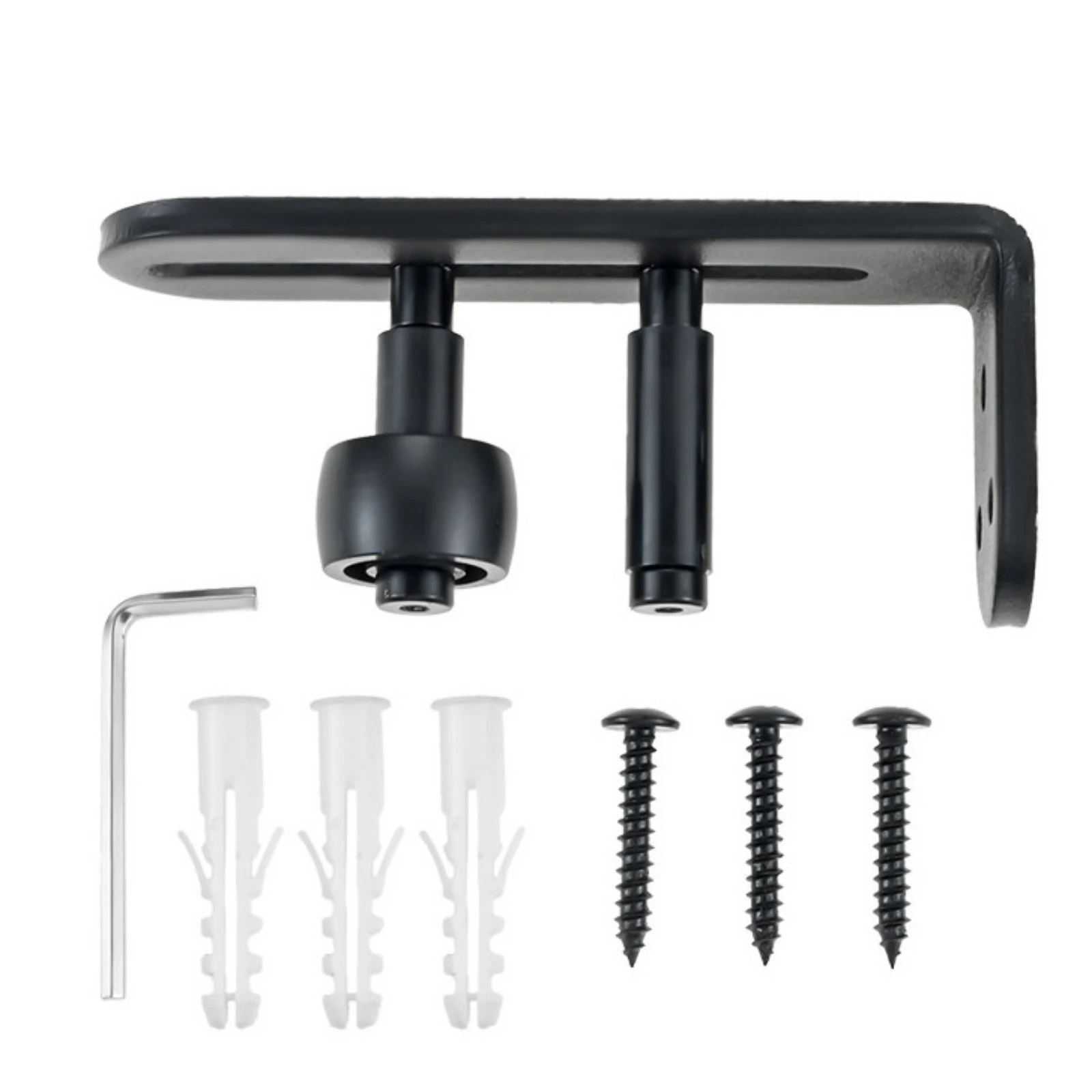 Black Barn Door Floor Guide Sliding Slides Rails for DIY Barn Door Adjustable Floor Guide Roller Flush Design Door Hardware Kit