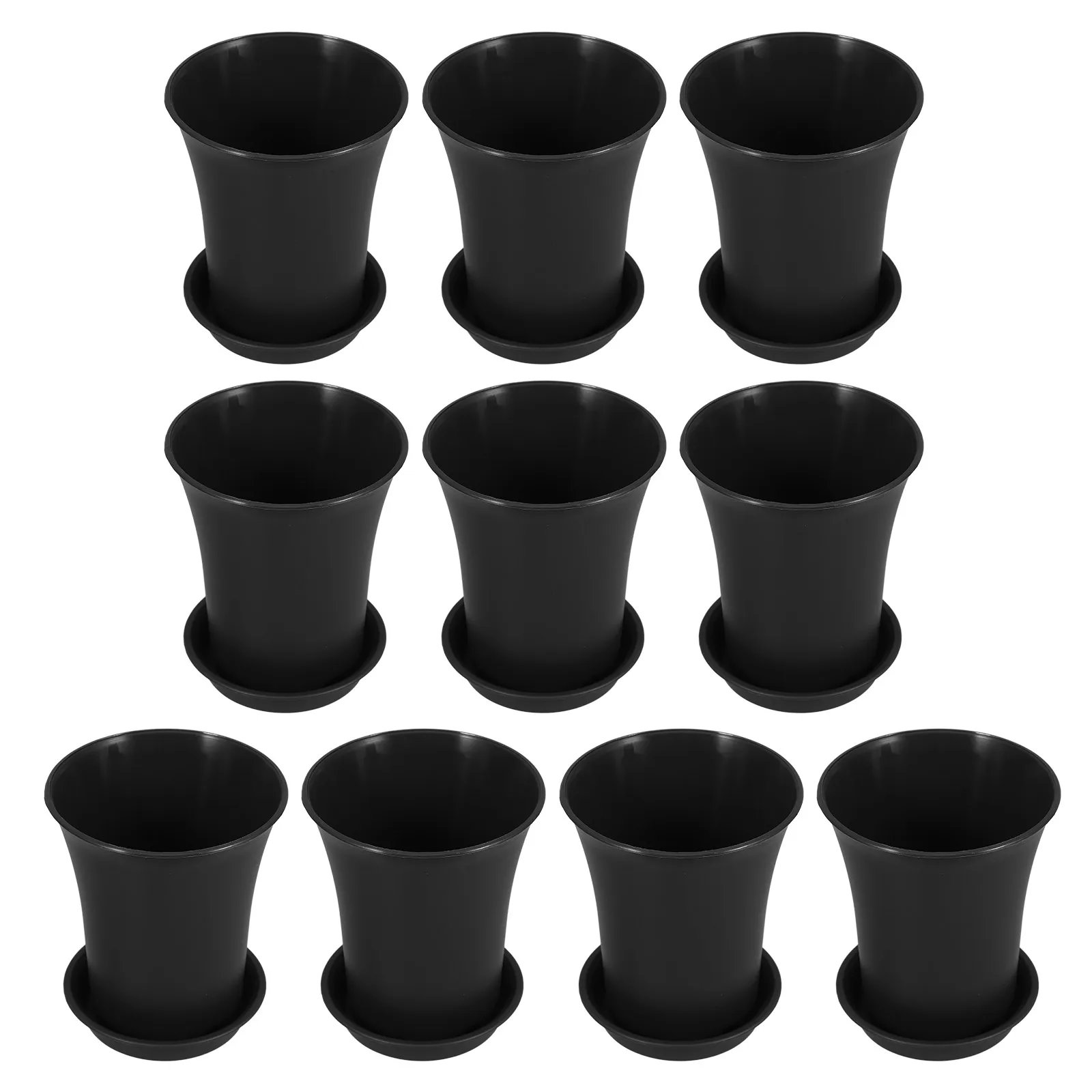 

10 Pcs Succulent Plant Pots Mini Plastic Flower Pot with Drainage Holes Tray for Use Garden Container