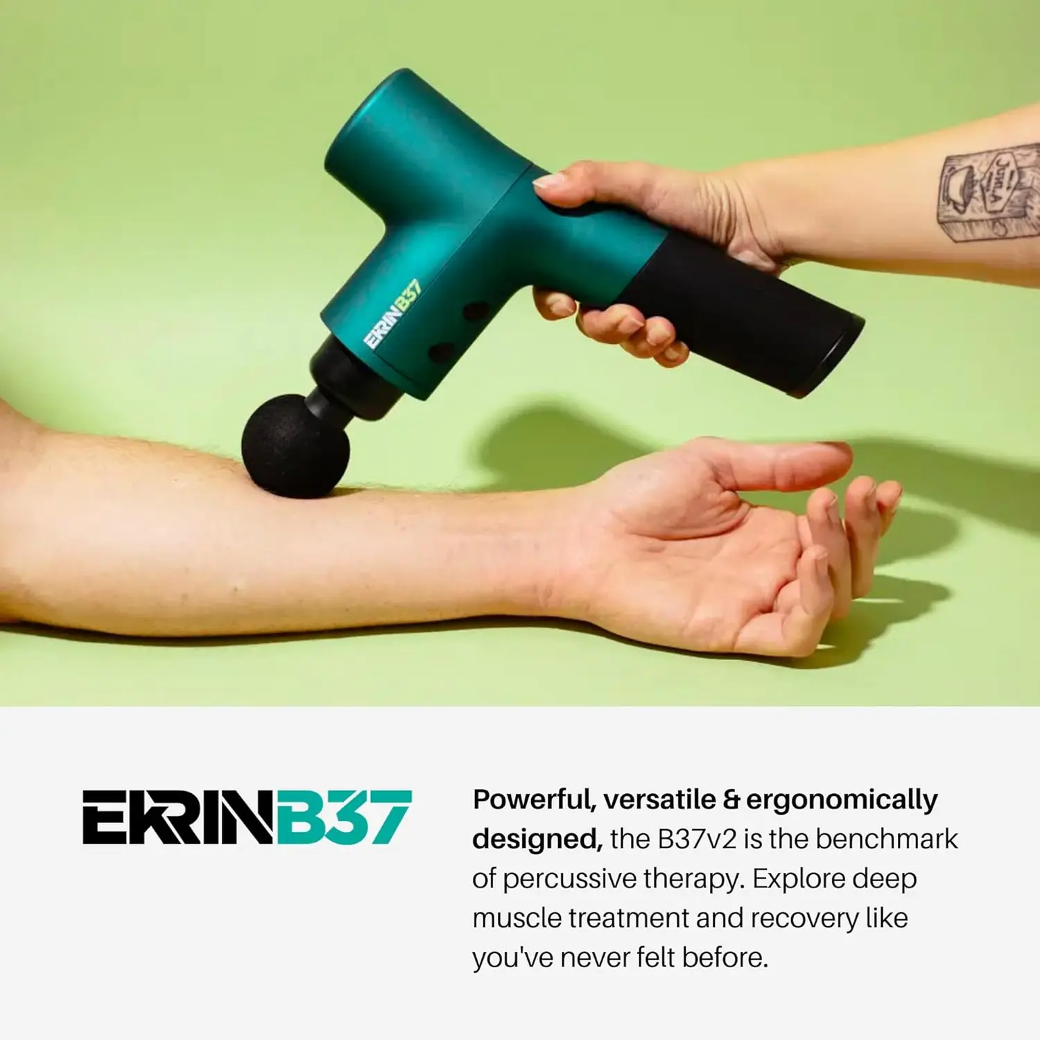 Massage Gun Deep Tissue Massage with High-Powered Brushless Motor Massager for Pain Relief 5 Speeds, 4 Attachments  Hand-Held