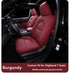 Custom Fit Car Seat Covers  3 rows 6-8 Seats Full Set Leather Highlander Car Accessories Specific For Toyota Highlander 7 seats