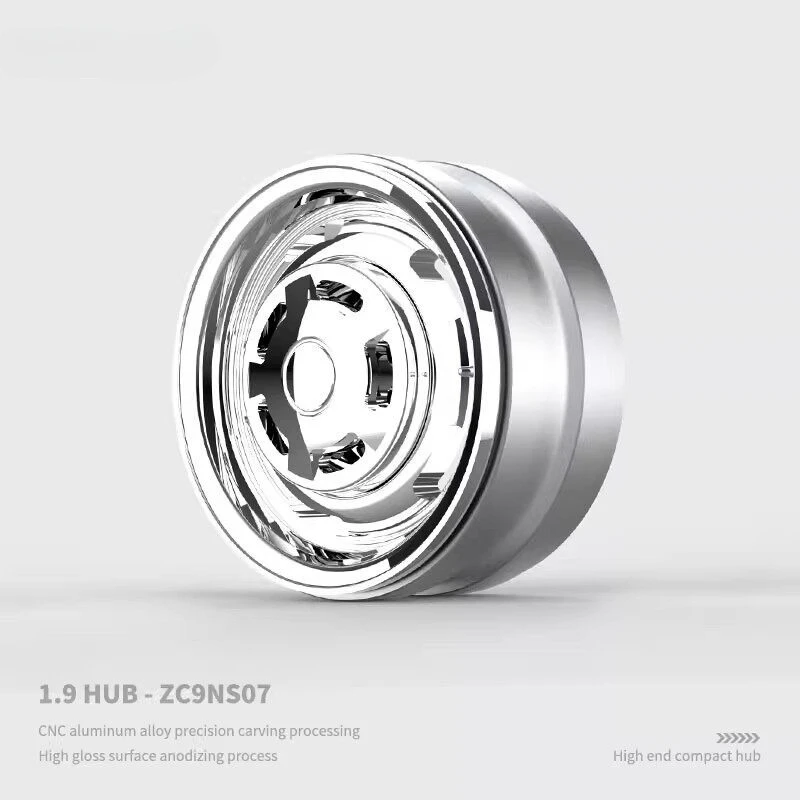 1.9 Inch Metal Chrome Plated Vintage Mirror Finish Rock Crawler Wheels for TRX4 Axial RC Crawler – New ZC9NS07 Simulation Hubs