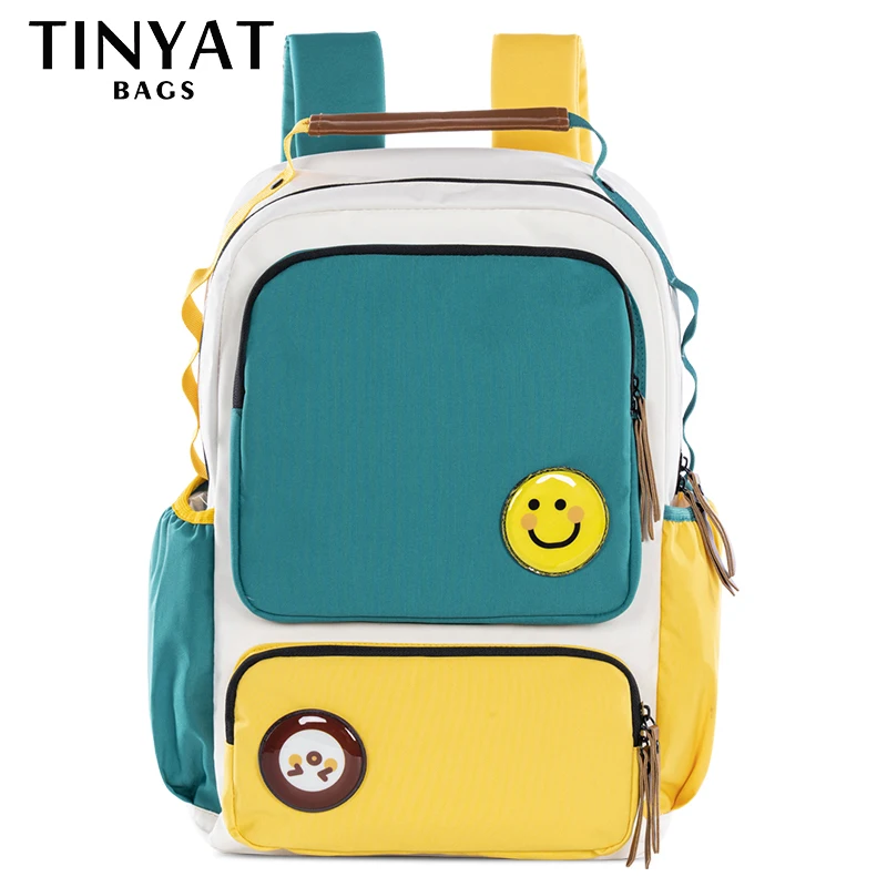 Tinyat Student Backpacks Large Capacity Junior High School Bags for Women Waterproof Travel Bagpack Computer Laptop Bag