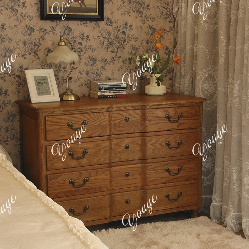 

Многофункциональный буфет для хранения в гостиной, спальне, винтажный европейский дубовый шкаф из массива дерева в американском стиле