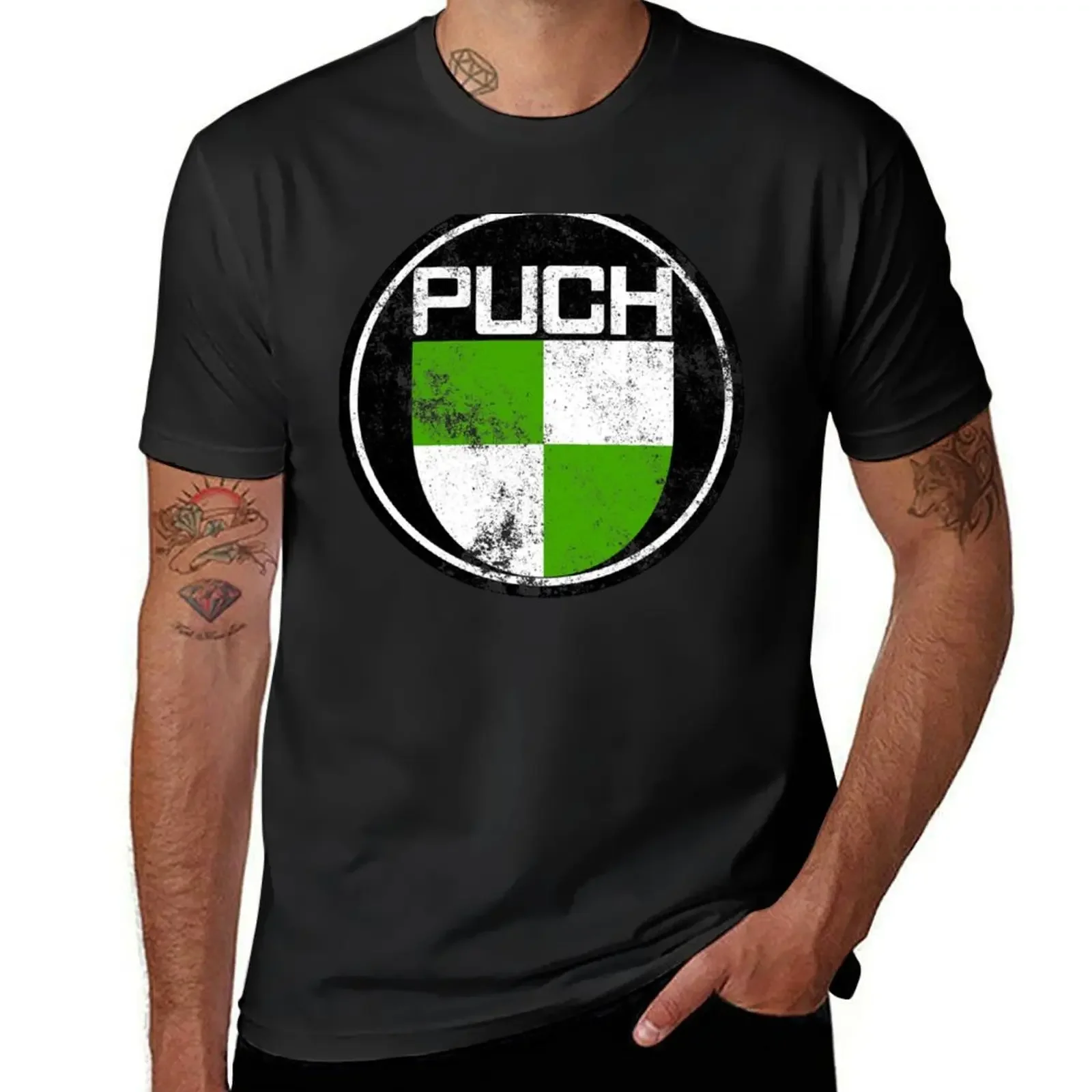 

T3 Syncro Puch Logo Grunge used T-Shirt tops Blouse designer shirts mens cotton t shirts
