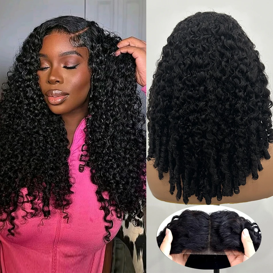 

100% Burmese Curly Human Hair 13X6 Lace Frontal Wigs With Finger Coil Ends Ombre Deep Curly 5x5 HD Lace Closure Glueless Wigs