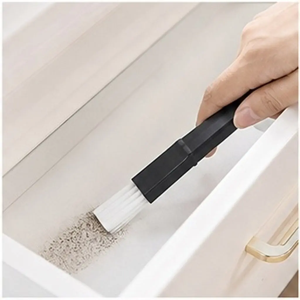 2 in 1 Multi-Functional Cleaning Brush Black Window Duster Dustpan Door Gap Drawer Tile Keyboard Cleaner Household Tool