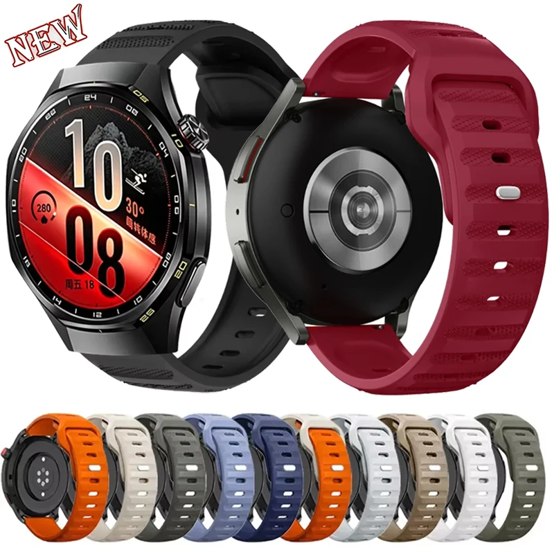 22mm 20mm Silicone Strap for Huawei Watch 5 GT7-6-5 GT Runner 2 Breathable Wristband for Oneplus Watch 4 3 Lite Amazfit Active 3