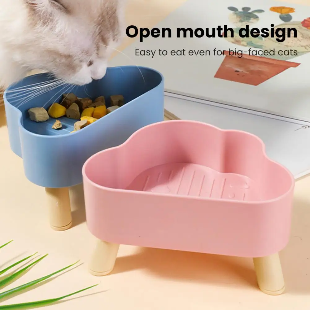 Cat Bowl Elevated Cloud-Shaped Large Capacity Easy Eating Neck-Friendly Design High-footed Kitten Bowl gatos accessories