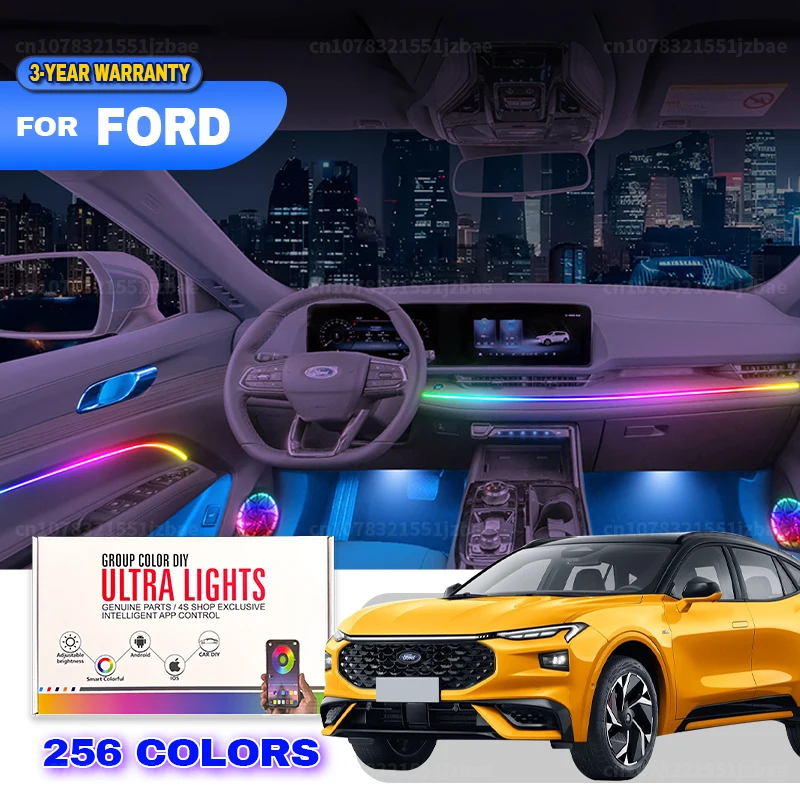 

Для FORD FIESTA FOCUS MONDEO ST Line 256 цветов RGB Symphony автомобильный светодиодный внутренний окружающий свет автоаксессуары