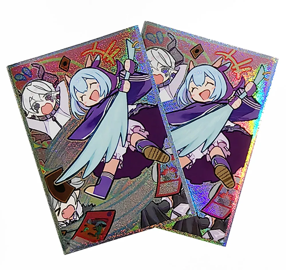 

50 PCS Holographic Anime Card Sleeves 63mm x 90mm Top Loading Inner Trading Card Sleeves for YGO Japanese Size Card Protector