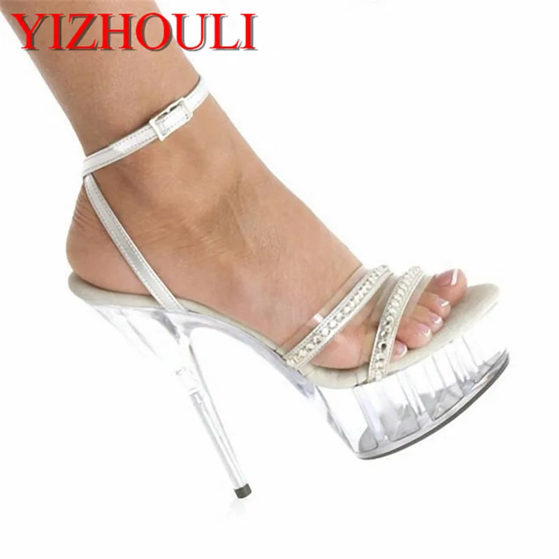 

Новые модели модных прогулок на высоком каблуке 15 см, полая платформа на платформе, банкет с использованием сандалий.