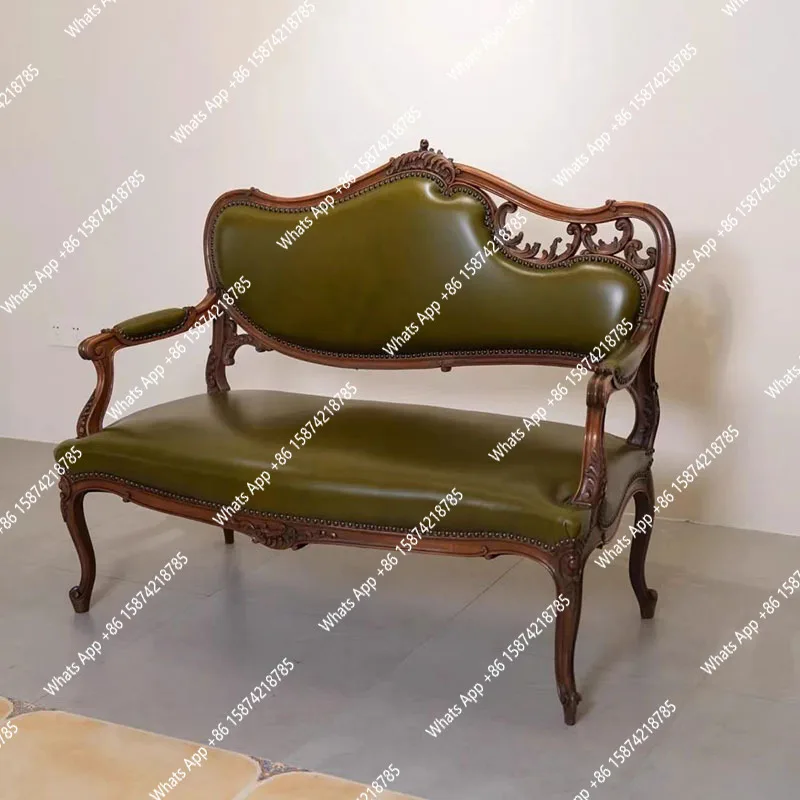 

Французский ретро диван из цельного дерева, антикварный дизайнерский диван для гостиной, дома, отдыха, встречи, одиночный диван, обеденный стул