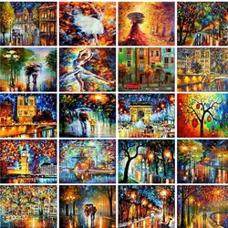 GATYZTORY Painting By Numbers Street Paint By Numbers For Adults Abstract Picture Diy Handpainted Canvas Painting Decor Wall
