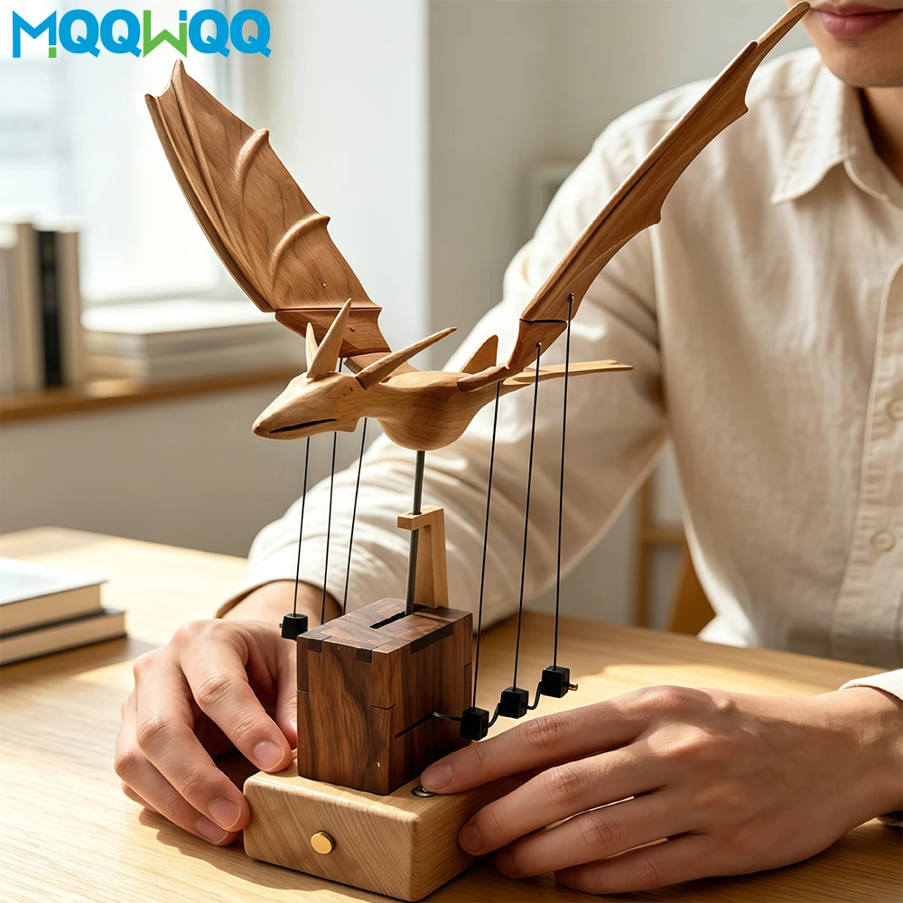 Creature Dragon Automaton Model, Handmade Mechanical Wooden Electric Bionic Animals Dynamic Model, Stress-Relief Decor Gifts