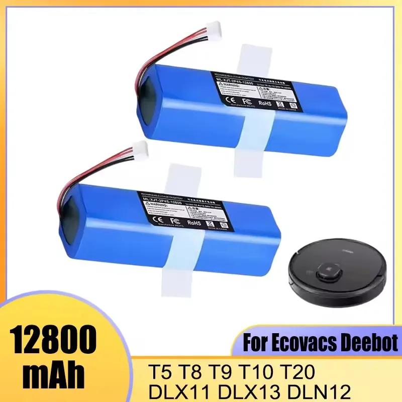 14.4V New FOR ECOVACS Battery 6500mAh S10-LI-144-5200 12800mAh Robotic Vacuum Cleaner Replacement for X1 T5 T8 T8AIVI MAX T9