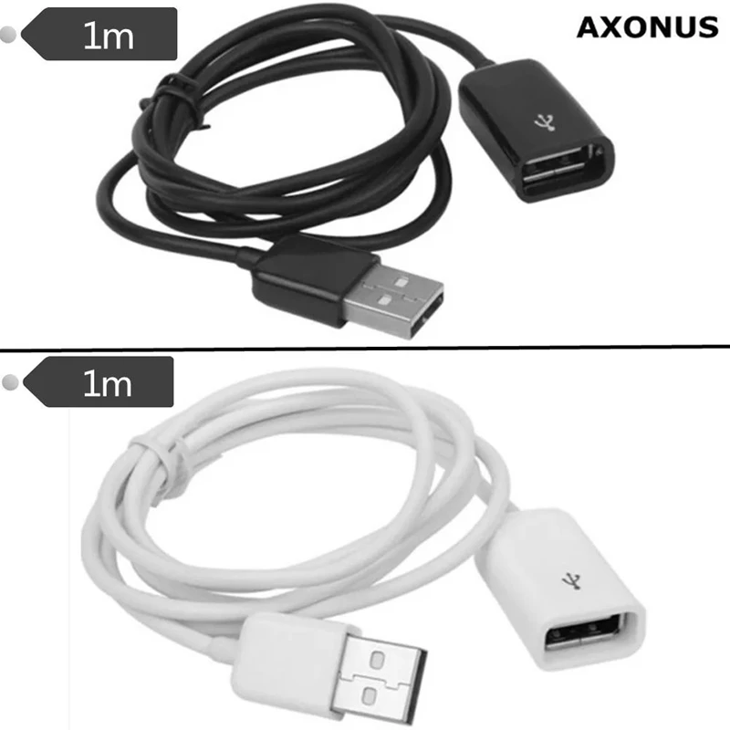 USB 2.0 Male to Female Spiral Coiled Adapter Cable 100cm 2m.2Ft Spring Telescopic Extension Wire Cord for Charging