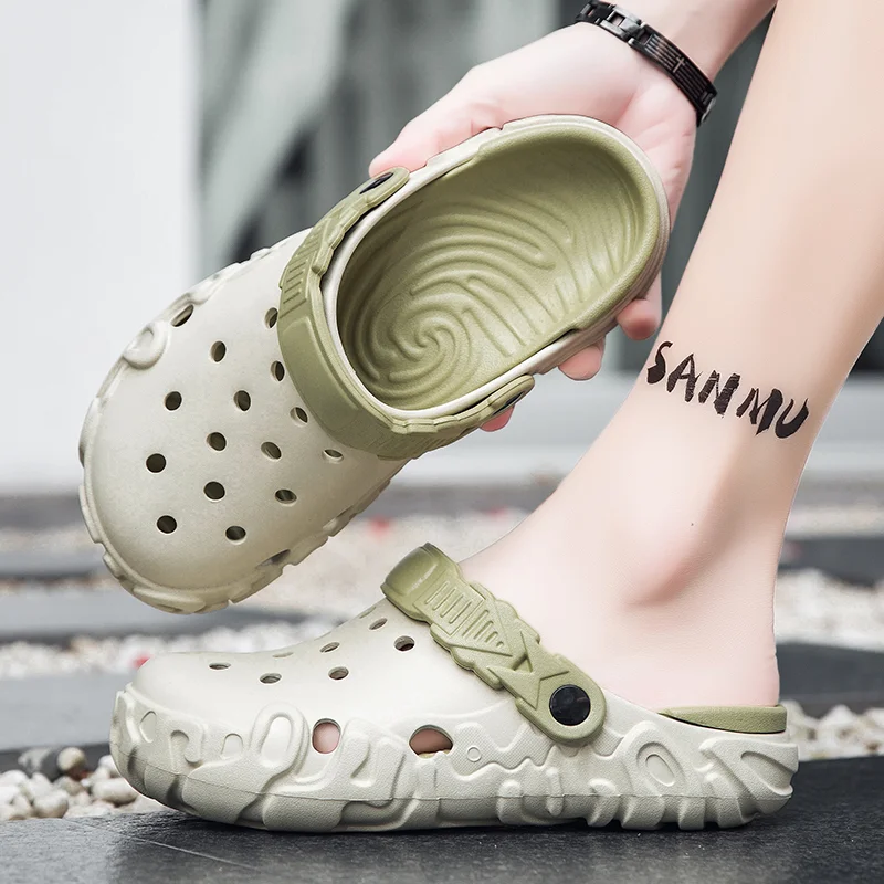 

Men Hollow Out Garden Clogs Breathable Lightweight Casual Non Slip Summer Beach Outdoor Walking Slippers