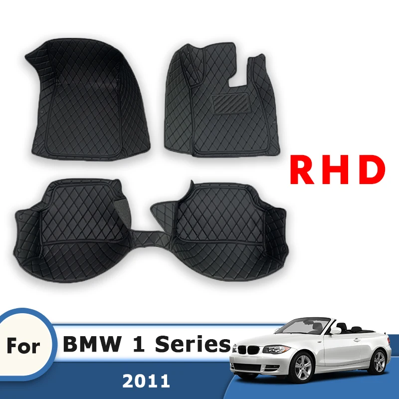 

Автомобильные коврики с правым рулем для BMW 1 серии Cabriolet 2011, ковры из искусственной кожи, автомобильные аксессуары, внутреннее покрытие