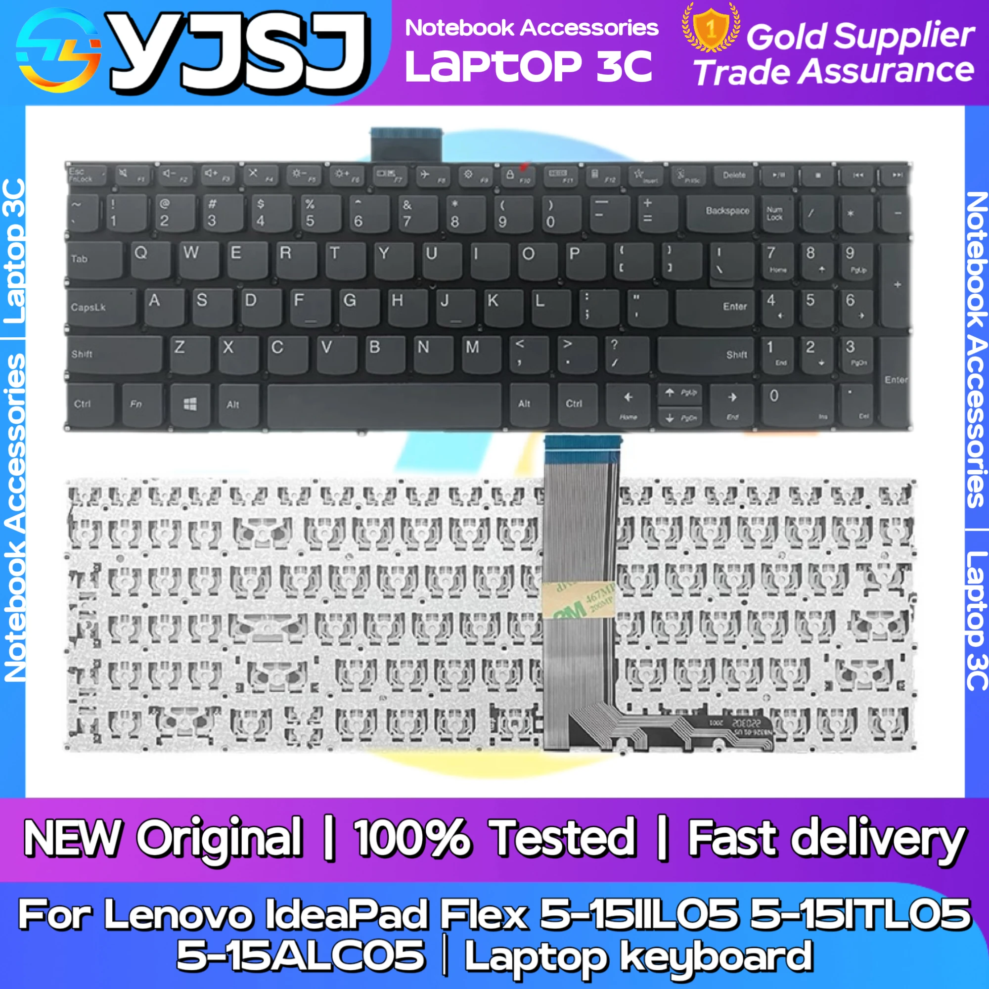 جديد الأصلي لوحة مفاتيح الكمبيوتر المحمول لينوفو IdeaPad فليكس 5-15IIL05 5-15ITL05 5-15ALC05 لوحة المفاتيح الخلفية #2