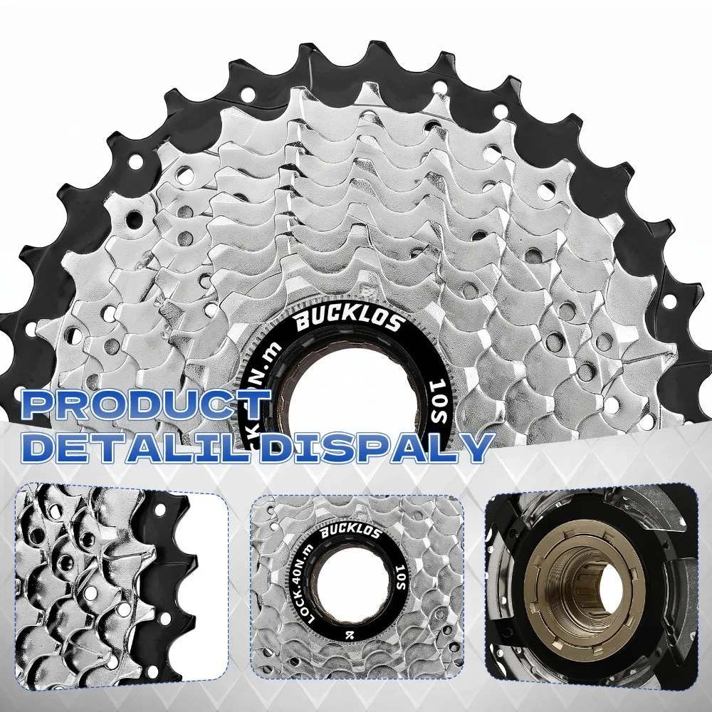 BUCKLOS Fahrradkettenblatt 5/6/7/8/9/10-fach Gewindefreilauf 14-28T 13-28/32T 11-32/36T Zahnkranz kompatibel mit Gewindenaben Fahrradteile – Detail 9