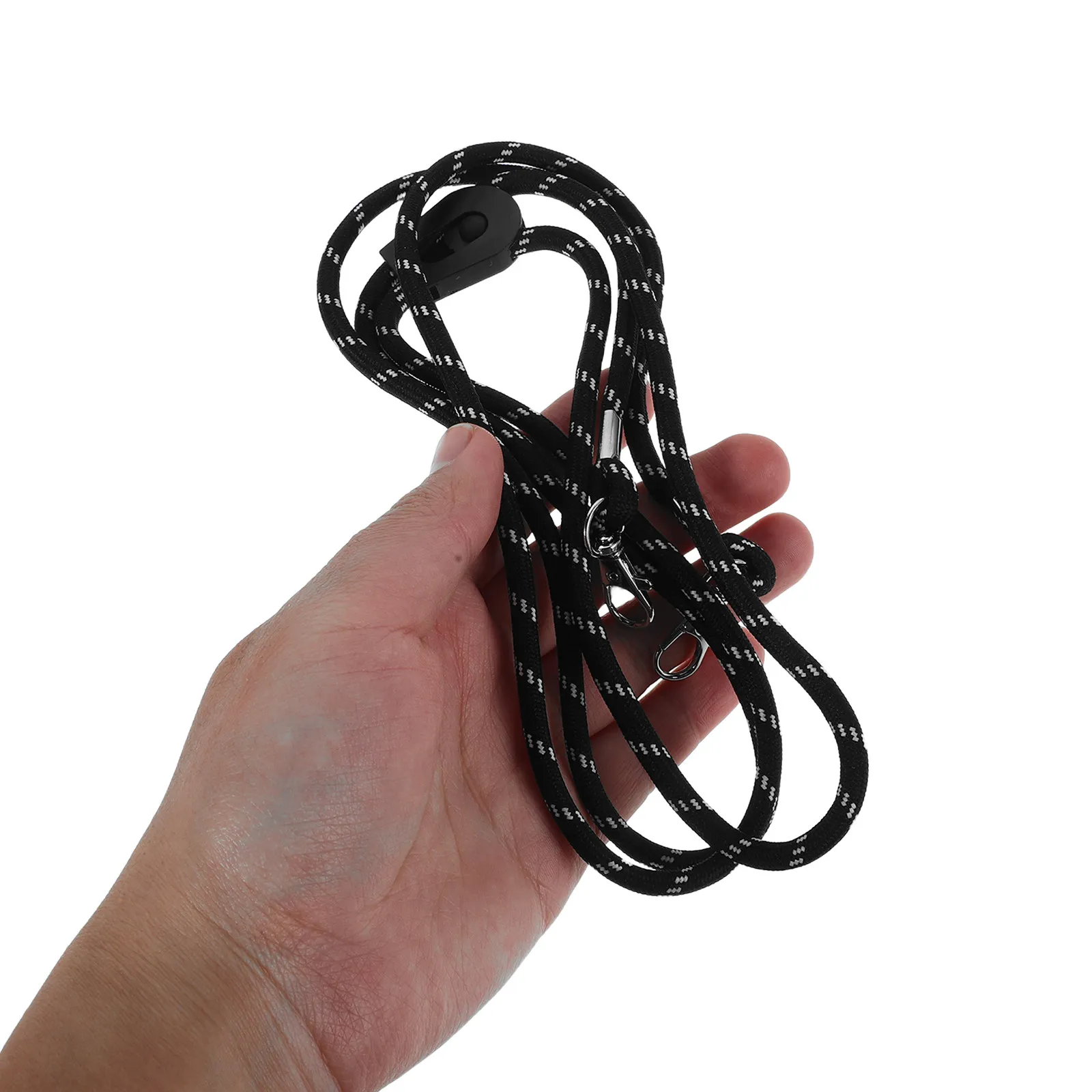 

Adjustable Glove Leash for Skiing - Black Snowboard Glove Lanyard with Metal Clips - Anti-Lost Neck Rope for Winter Mitten