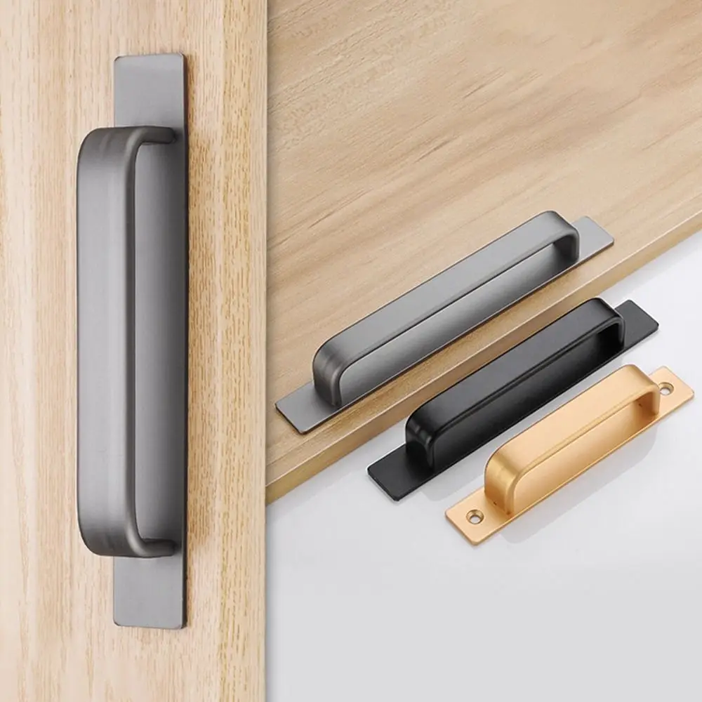 Sliding Barn Door Handle Pull Self-Adhesive Balcony Door Handle Aluminum Alloy Interior Door Furniture Handle Cabinet Hardware