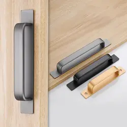 Sliding Barn Door Handle Pull Self-Adhesive Balcony Door Handle Aluminum Alloy Interior Door Furniture Handle Cabinet Hardware