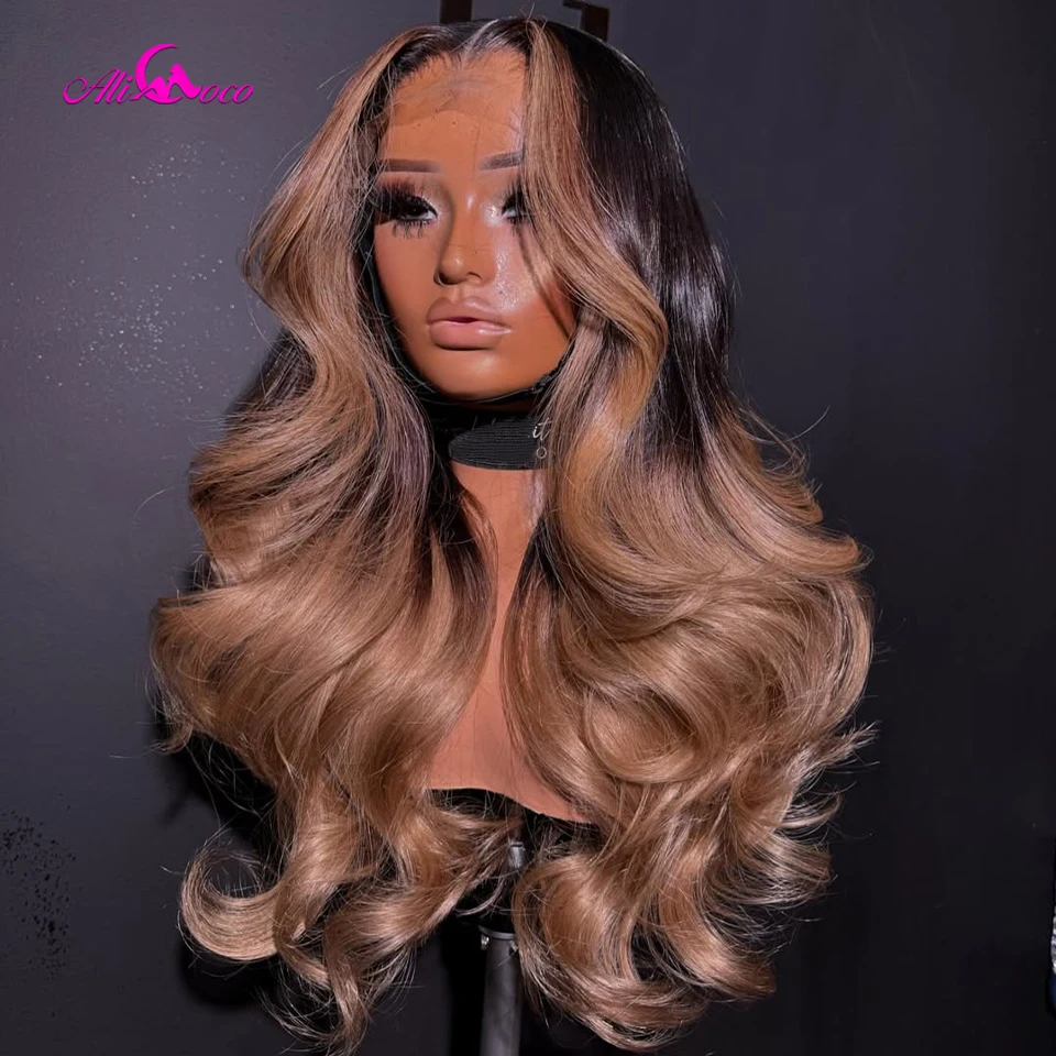 Ombre Honey Blonde 5x5 Lace Closure Wig Brazilian Human Hair 13x4 Lace Front Wigs 1B/27 Colored 13x6 Lace Wig