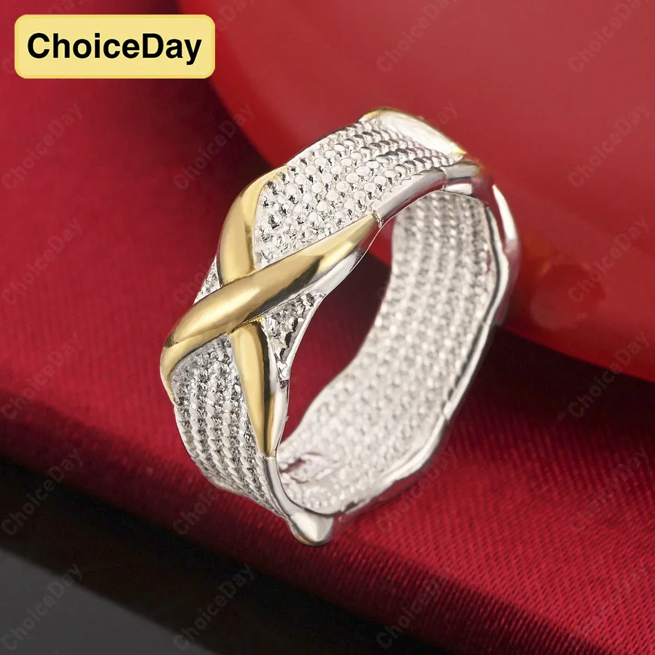 

ChoiceDay 925 Sterling Silver 5-10 Braided X-Shaped Ring Women's Accessories Wedding Jewelry Engagement