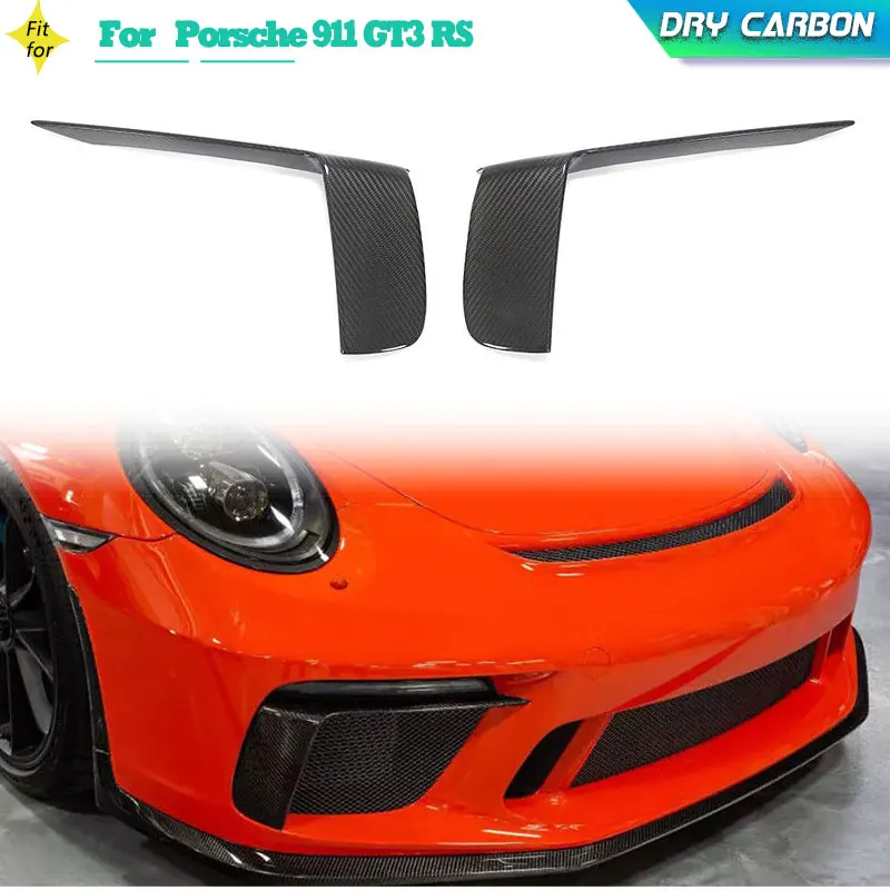 Dry Carbon Car Front Bumper Air Vent Trim Cover for Porsche 911 GT3 RS Coupe 2-Door 2017 2018 Front Air Vent Covers Canards