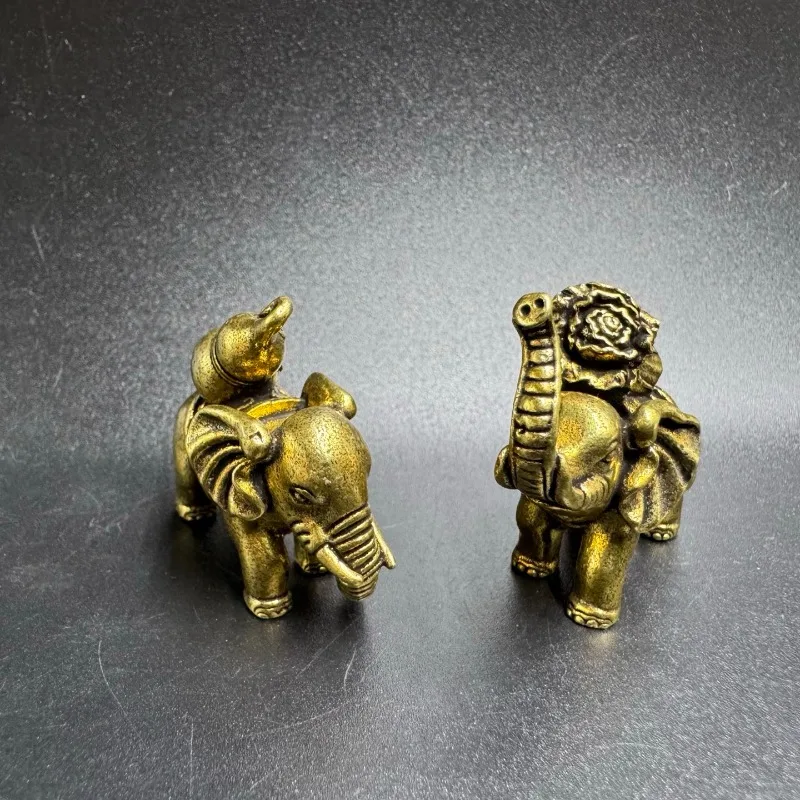 New Lucky Elephant Pair of Back Gourd Cabbage Fuxiang Copper Ornament
