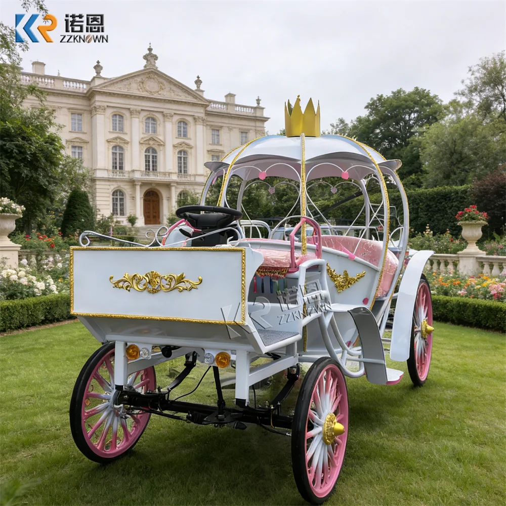 

Custom Luxury Electric Pumpkin Horse Carriage Electric Horse Princess Sightseeing Carriage For Sale