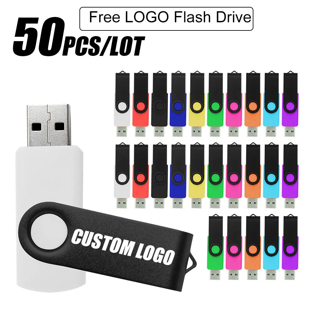 50pcs/lot Free custom Logo Real Capacity USB Flash Drive Usb 2.0 4GB 8GB 32GB 64GB Photography Gift Pendrive USB Memory stick