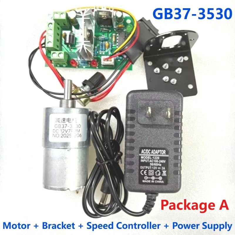 High Torque DC Gear Motor 12V/24V gb37-3530 Metal Gearbox Speed Controller Motor Adjustable RPM for Robotics/Industrial