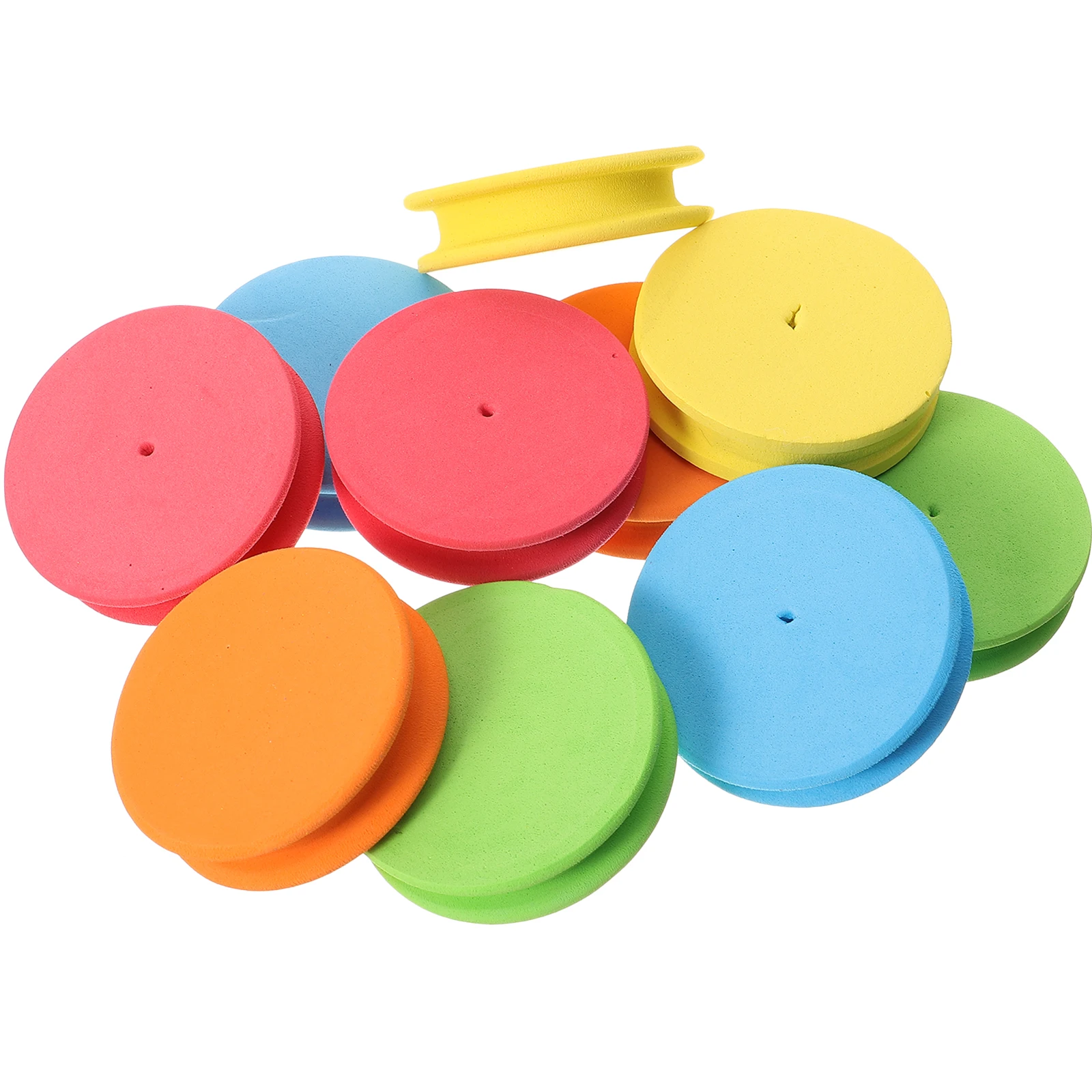 

10 Pcs Round EVA Spool Winder Fishing Line Holders Lightweight Portable PVC Foam Tool Random Colors Mixed Pack Fishing