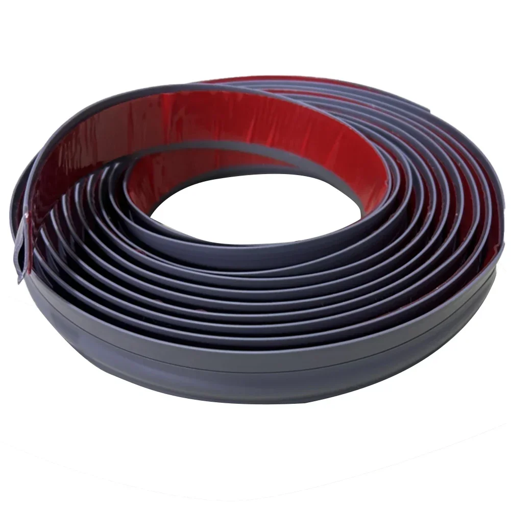 Karpet perekat 3 meter Strip tepi TPE lebar 3cm Strip tahan air abu-abu gelap mulus karpet transisi Aksesori Strip tepi