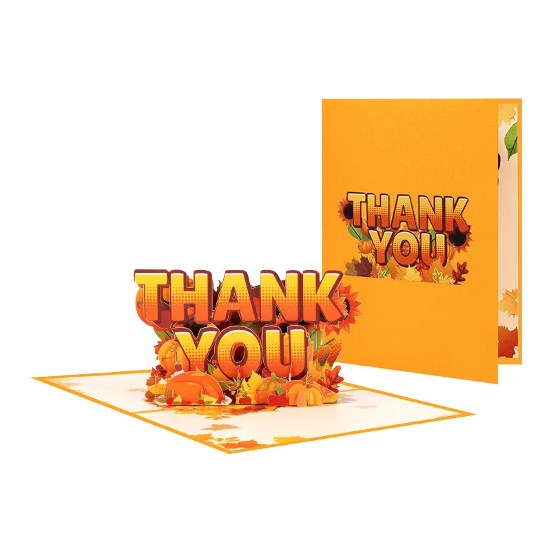 

Thank You Pop Up Card for Thanksgiving Day, Festival Greeting Card for Mom Dad